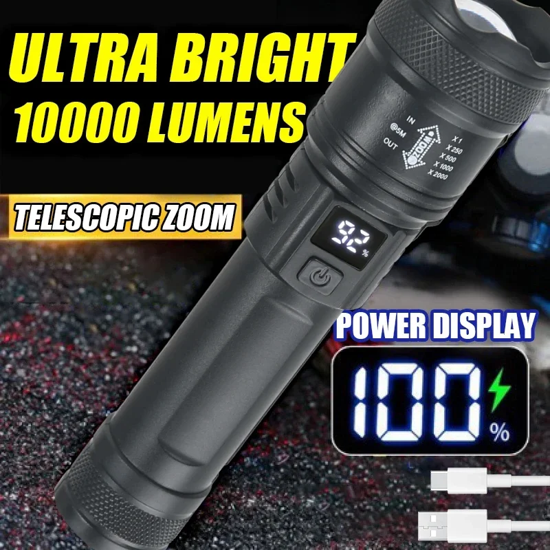 9900LM Powerful LED Flashlight - Fish Finder Battery ulasan dan harga